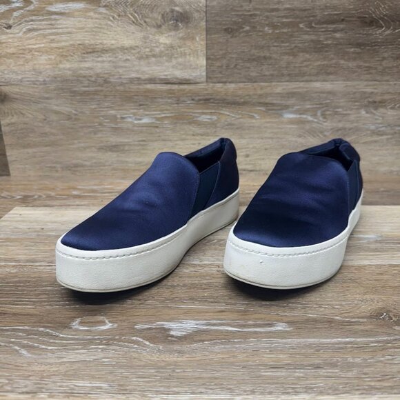 Vince Warren Blue Textile Slip On Flatform Sneakers Women's Size 7 - Picture 1 of 6